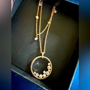 Swarovski rose gold colored crystal necklace